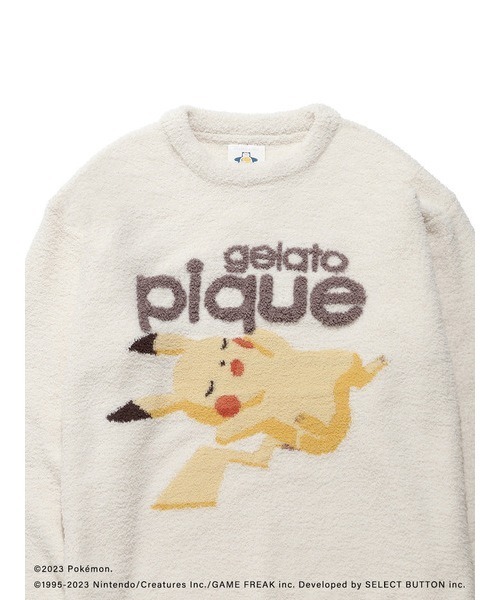 gelato pique(ジェラートピケ)の「【ポケモンスリープ】【メンズ】ベビモコジャガードプルオーバー&ロングパンツセット(ルームウェア/パジャマ・メンズ・アイボリー/ネイビー・MEDIUM/LARGE)」の9枚目の写真