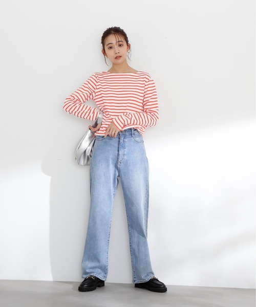 N.(N. Natural Beauty Basic)(エヌエヌナチュラルビューティーベーシック)の「◆バスクボーダーロンT(Tシャツ/カットソー・レディース・イエロー/オレンジ/ブルー・MEDIUM)」の19枚目の写真