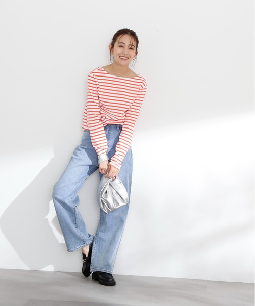 N.(N. Natural Beauty Basic)(エヌエヌナチュラルビューティーベーシック)の「◆バスクボーダーロンT(Tシャツ/カットソー・レディース・イエロー/オレンジ/ブルー・MEDIUM)」の17枚目の写真