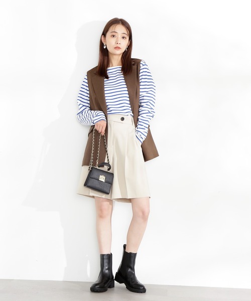 N.(N. Natural Beauty Basic)(エヌエヌナチュラルビューティーベーシック)の「◆バスクボーダーロンT(Tシャツ/カットソー・レディース・イエロー/オレンジ/ブルー・MEDIUM)」の7枚目の写真