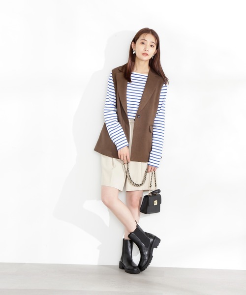 N.(N. Natural Beauty Basic)(エヌエヌナチュラルビューティーベーシック)の「◆バスクボーダーロンT(Tシャツ/カットソー・レディース・イエロー/オレンジ/ブルー・MEDIUM)」の22枚目の写真