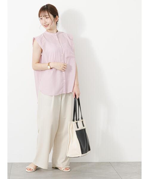 Te chichi TERRASSE(テチチテラス)の「ウエストリボンワイドパンツ(その他パンツ・レディース・ブラック/グリーン/モカ/ベージュ・F)」の6枚目の写真