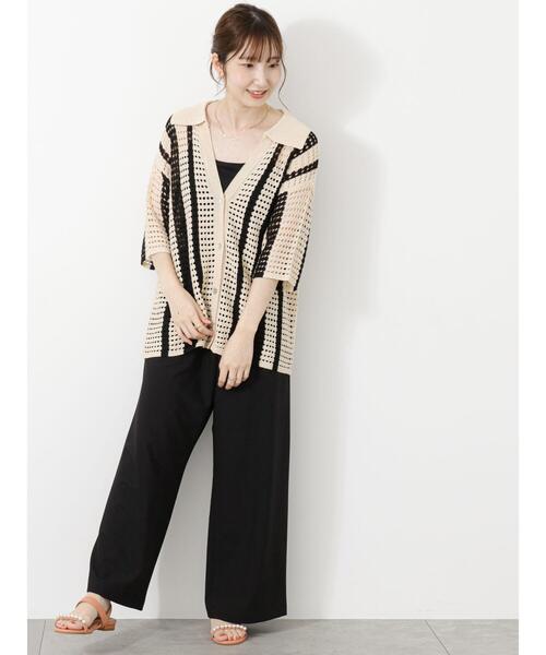 Te chichi TERRASSE(テチチテラス)の「ウエストリボンワイドパンツ(その他パンツ・レディース・ブラック/グリーン/モカ/ベージュ・F)」の11枚目の写真