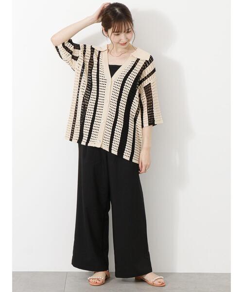 Te chichi TERRASSE(テチチテラス)の「ウエストリボンワイドパンツ(その他パンツ・レディース・ブラック/グリーン/モカ/ベージュ・F)」の13枚目の写真