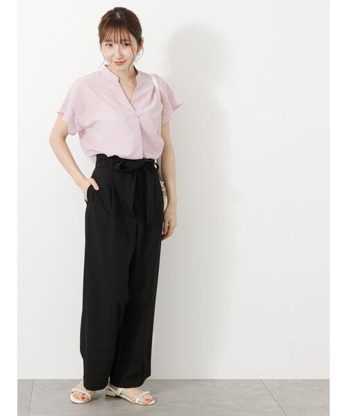 Te chichi TERRASSE(テチチテラス)の「ウエストリボンワイドパンツ(その他パンツ・レディース・ブラック/グリーン/モカ/ベージュ・F)」の15枚目の写真