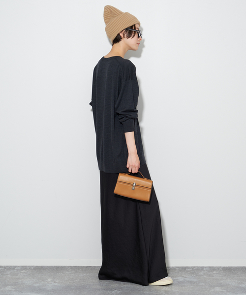 plage（プラージュ）の「《追加》Beanie4（ニットキャップ/ビーニー・レディース・ベージュ系その他/チャコールグレー・FREE）」の8枚目の写真