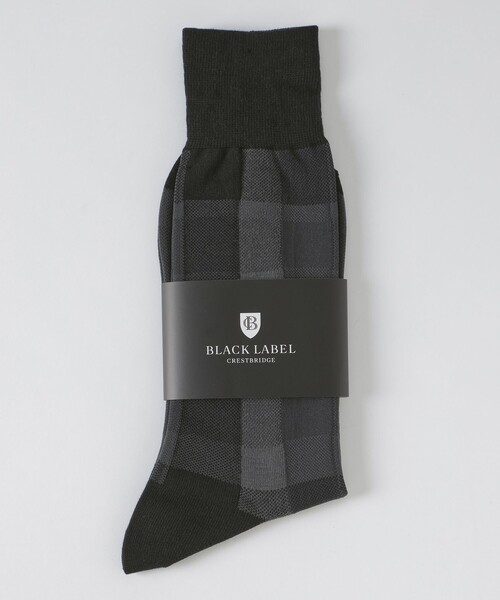 BLACK LABEL CRESTBRIDGE（ブラックレーベル・クレストブリッジ）の「クレストブリッジチェックソックス（ソックス/靴下・メンズ・ベージュ系その他/ブラック/レッド系その他2・FREE）」の2枚目の写真