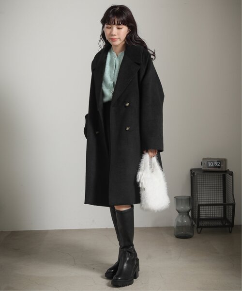 RAY CASSIN(レイカズン)の「カタログ掲載/ビッグカラーシャギーチェスターコート(チェスターコート・レディース・ブラック/パープル/ブラウン・FREE)」の5枚目の写真