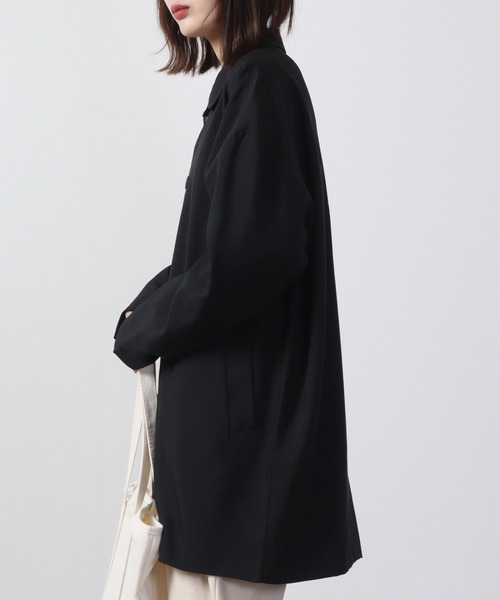 FUNALIVE(ファンアライブ)の「Big shirt collar coat / ビッグシャツステンカラーコート unisex(ステンカラーコート・メンズ・キャメル/チャコール/ネイビー/ブラック/ブルーグリーン/杢グレー・LL/L/M)」の17枚目の写真