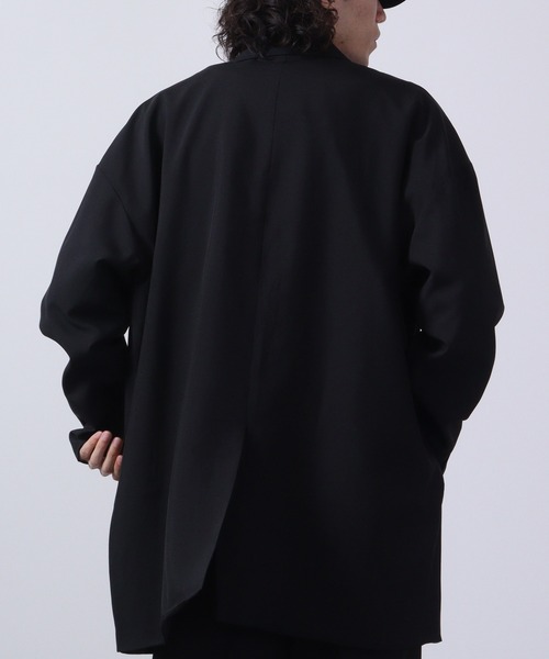 FUNALIVE(ファンアライブ)の「Big shirt collar coat / ビッグシャツステンカラーコート unisex(ステンカラーコート・メンズ・キャメル/チャコール/ネイビー/ブラック/ブルーグリーン/杢グレー・LL/L/M)」の11枚目の写真