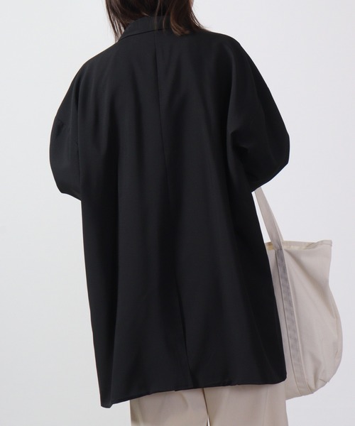 FUNALIVE(ファンアライブ)の「Big shirt collar coat / ビッグシャツステンカラーコート unisex(ステンカラーコート・メンズ・キャメル/チャコール/ネイビー/ブラック/ブルーグリーン/杢グレー・LL/L/M)」の18枚目の写真