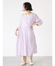 Lugnoncure | ストライプVネックシャツワンピース(ワンピース)