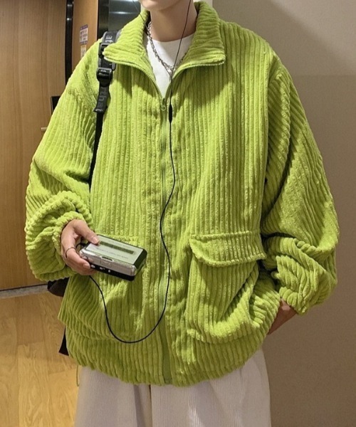 【HUECLOSET】コーデュロイブルゾンジャケット Blue Green HUECLOSET】送料・関税込☆コーデュロイブルゾンジャケット