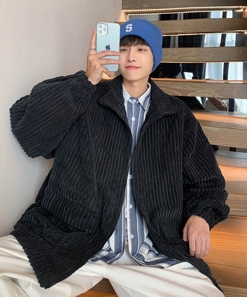 B.R.U（ブル）の「コーデュロイカジュアルブルゾン / 個性派アウター /（ブルゾン・メンズ・ライトグリーン/ブラック/アイボリー・FREE）」の9枚目の写真