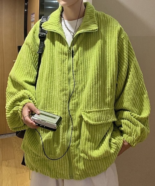 B.R.U（ブル）の「コーデュロイカジュアルブルゾン / 個性派アウター /（ブルゾン・メンズ・ライトグリーン/ブラック/アイボリー・FREE）」の11枚目の写真