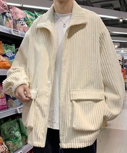 B.R.U（ブル）の「コーデュロイカジュアルブルゾン / 個性派アウター /（ブルゾン・メンズ・ライトグリーン/ブラック/アイボリー・FREE）」の10枚目の写真