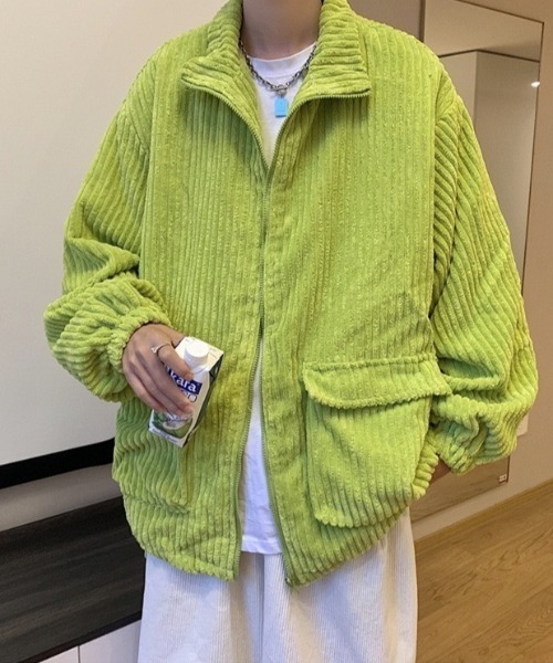 【HUECLOSET】コーデュロイブルゾンジャケット Blue Green HUECLOSET】コーデュロイブルゾンジャケット Blue Green