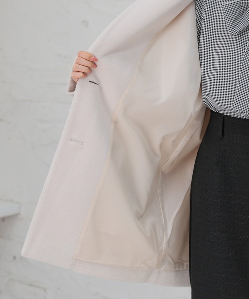 Honeys(ハニーズ)の「テーラードコート(チェスターコート・レディース・スモークピンク/ベージュ/ブラウン系その他/杢グレー/ブラック/アイボリー・L/M/LL/S)」の9枚目の写真