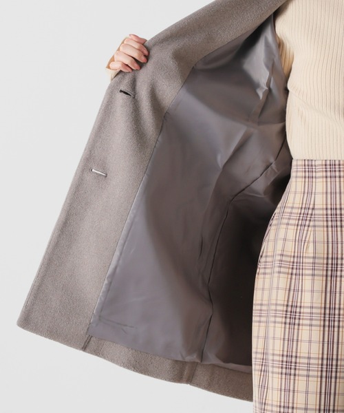 Honeys(ハニーズ)の「テーラードコート(チェスターコート・レディース・スモークピンク/ベージュ/ブラウン系その他/杢グレー/ブラック/アイボリー・L/M/LL/S)」の21枚目の写真