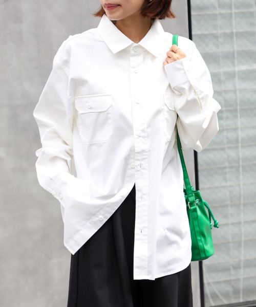 United Athle（ユナイテッドアスレ）の「【United Athle】T/C ワークシャツ ロングスリーブ 開襟 長袖シャツ ※1773（シャツ/ブラウス・メンズ・モカ/オフホワイト/ダークネイビー/ブラック・M/S/XXL/XL/L）」の2枚目の写真