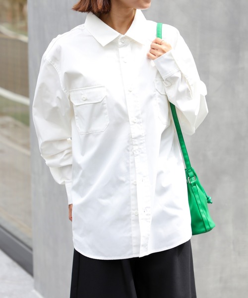 United Athle（ユナイテッドアスレ）の「【United Athle】T/C ワークシャツ ロングスリーブ 開襟 長袖シャツ ※1773（シャツ/ブラウス・メンズ・モカ/オフホワイト/ダークネイビー/ブラック・M/S/XXL/XL/L）」の6枚目の写真