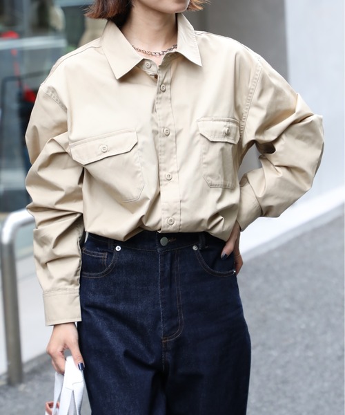 セール】【United Athle】T/C ワークシャツ ロングスリーブ 開襟 長袖