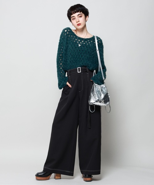 PAGEBOY(ページボーイ)の「ラインワイドパンツ(その他パンツ・レディース・ブラウン/ブラック/グレイッシュベージュ・FREE)」の6枚目の写真