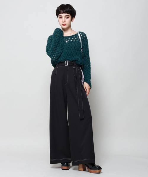 PAGEBOY(ページボーイ)の「ラインワイドパンツ(その他パンツ・レディース・ブラウン/ブラック/グレイッシュベージュ・FREE)」の7枚目の写真