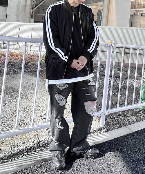 Figments(フィグメンツ)の「スーパーデストロイワイドデニムパンツ(デニムパンツ・レディース・ブラック/ライトブルー・MEDIUM/LARGE/SMALL)」の22枚目の写真