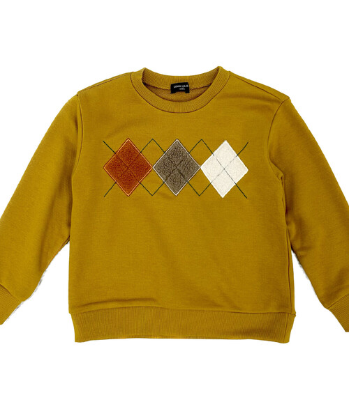 COMME CA ISM(コムサイズム)の「アーガイルモチーフ トレーナー(スウェット・キッズ・マスタード/キナリ/ブラック・130cm/150cm/120cm/140cm/110cm)」の7枚目の写真