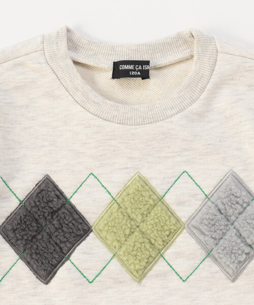 COMME CA ISM(コムサイズム)の「アーガイルモチーフ トレーナー(スウェット・キッズ・マスタード/キナリ/ブラック・130cm/150cm/120cm/140cm/110cm)」の9枚目の写真