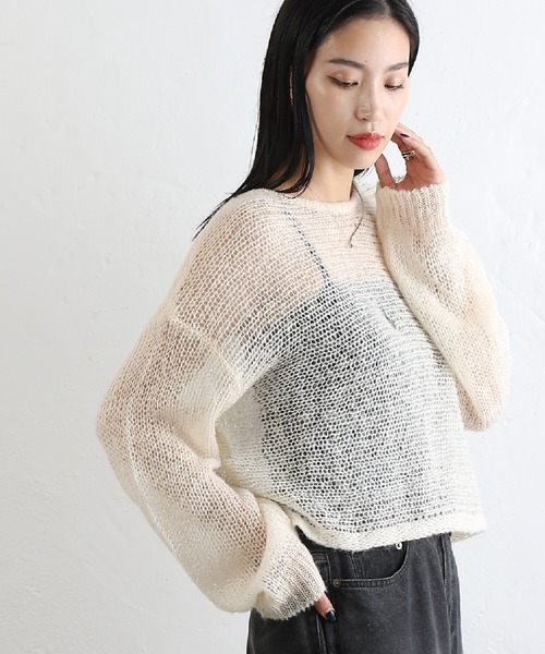 COLONY 2139(コロニートゥーワンスリーナイン)の「WEB・一部店舗限定 /メッシュ編ニットプルオーバー(ニット/セーター・レディース・オフホワイト/グレー/ピンク/アイボリー/ミント/チャコールグレー・FREE)」の1枚目の写真