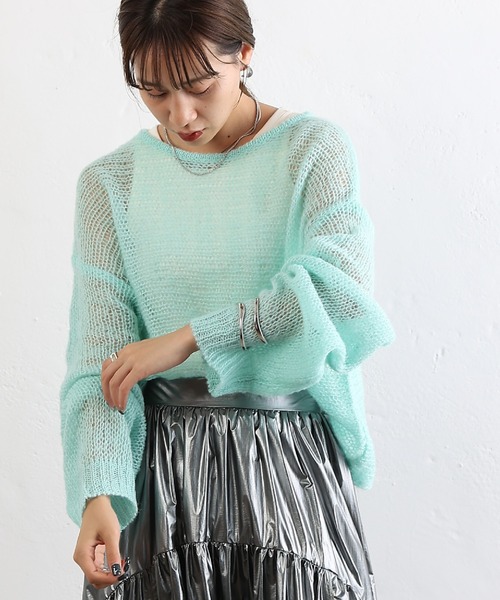 COLONY 2139(コロニートゥーワンスリーナイン)の「WEB・一部店舗限定 /メッシュ編ニットプルオーバー(ニット/セーター・レディース・オフホワイト/グレー/ピンク/アイボリー/ミント/チャコールグレー・FREE)」の5枚目の写真