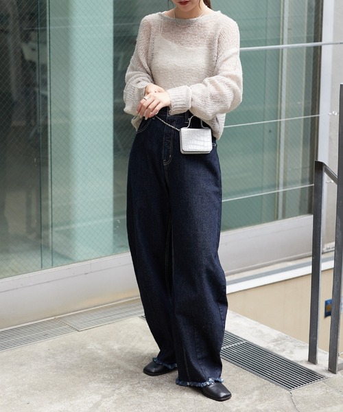 COLONY 2139(コロニートゥーワンスリーナイン)の「WEB・一部店舗限定 /メッシュ編ニットプルオーバー(ニット/セーター・レディース・オフホワイト/グレー/ピンク/アイボリー/ミント/チャコールグレー・FREE)」の16枚目の写真