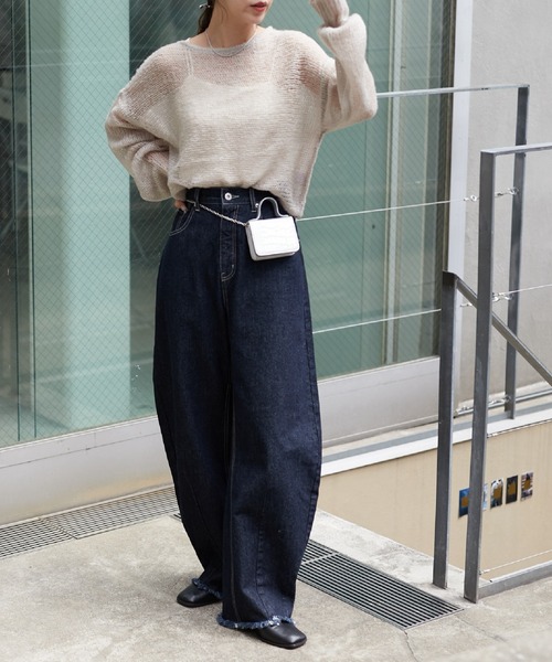 COLONY 2139(コロニートゥーワンスリーナイン)の「WEB・一部店舗限定 /メッシュ編ニットプルオーバー(ニット/セーター・レディース・オフホワイト/グレー/ピンク/アイボリー/ミント/チャコールグレー・FREE)」の14枚目の写真