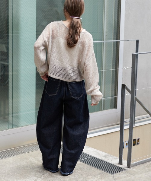 COLONY 2139(コロニートゥーワンスリーナイン)の「WEB・一部店舗限定 /メッシュ編ニットプルオーバー(ニット/セーター・レディース・オフホワイト/グレー/ピンク/アイボリー/ミント/チャコールグレー・FREE)」の13枚目の写真