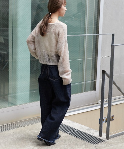 COLONY 2139(コロニートゥーワンスリーナイン)の「WEB・一部店舗限定 /メッシュ編ニットプルオーバー(ニット/セーター・レディース・オフホワイト/グレー/ピンク/アイボリー/ミント/チャコールグレー・FREE)」の15枚目の写真