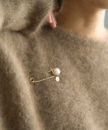 【Junco Paris/ジュンコパリ】big glass pearl brooch ブローチ