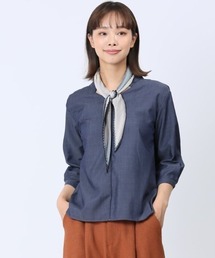 m.f.editorial | 【WEB限定販売】m.f.エディトリアル レディース 形態安定 シャンブレープルオーバー長袖ブラウス(シャツ/ブラウス)