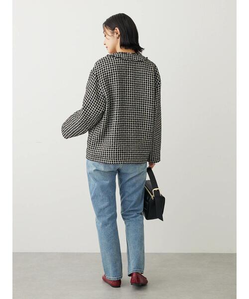 ELENCARE DUE（エレンカーレデュエ）の「・ELENCARE　DUE　ツィードノーカラージャケット（その他アウター・レディース・ブラック/アイボリー・FREE）」の5枚目の写真