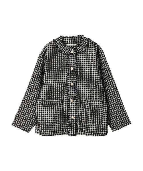 ELENCARE DUE（エレンカーレデュエ）の「・ELENCARE　DUE　ツィードノーカラージャケット（その他アウター・レディース・ブラック/アイボリー・FREE）」の15枚目の写真