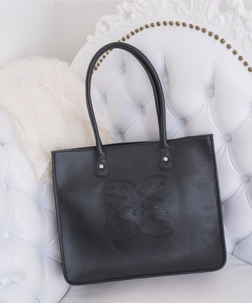 ems excite（エムズエキサイト）の「エンボストートバッグ（トートバッグ・レディース・オフホワイト/ベージュ/ブラック・ONE SIZE）」の5枚目の写真