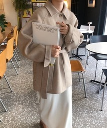 ベルト付きミディーコート