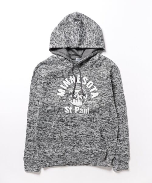 STYLEBLOCK（スタイルブロック）の「ニットフリース裏起毛プリントスウェットプルオーバーパーカー（パーカー・メンズ・ネイビー/杢グレー/ヘザーチャコール/ブラウン・M/LL/L）」の6枚目の写真