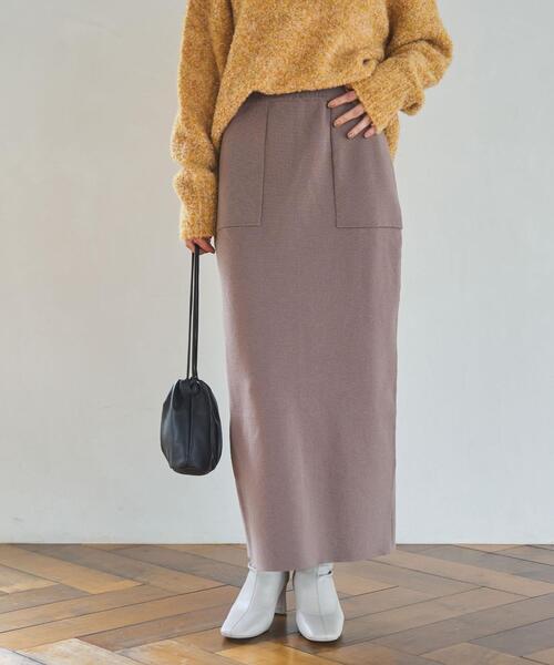 coen（コーエン）の「ミラノリブナロースカート（WEB限定カラー）（スカート・レディース・オフホワイト/モカ/ライム/ブラック・M/L）」の4枚目の写真