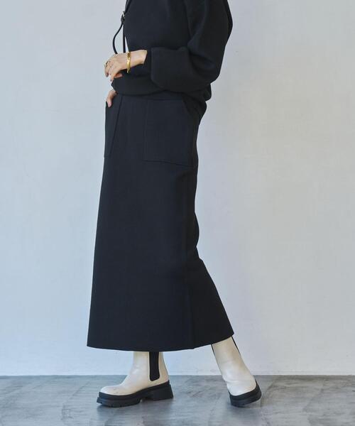 coen（コーエン）の「ミラノリブナロースカート（WEB限定カラー）（スカート・レディース・オフホワイト/モカ/ライム/ブラック・M/L）」の6枚目の写真
