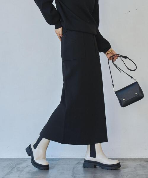 coen（コーエン）の「ミラノリブナロースカート（WEB限定カラー）（スカート・レディース・オフホワイト/モカ/ライム/ブラック・M/L）」の7枚目の写真