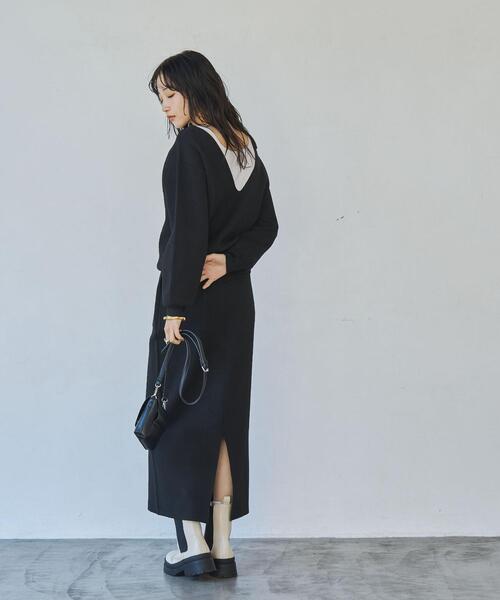 coen（コーエン）の「ミラノリブナロースカート（WEB限定カラー）（スカート・レディース・オフホワイト/モカ/ライム/ブラック・M/L）」の9枚目の写真