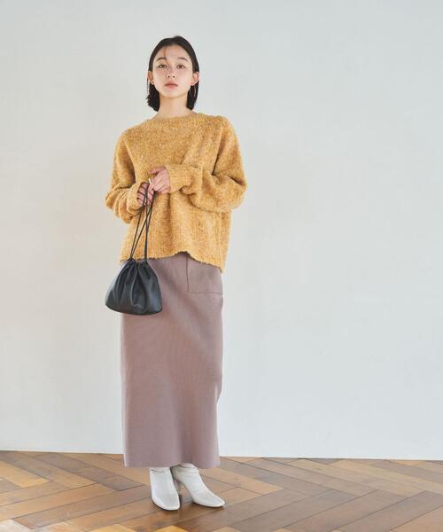 coen（コーエン）の「ミラノリブナロースカート（WEB限定カラー）（スカート・レディース・オフホワイト/モカ/ライム/ブラック・M/L）」の14枚目の写真