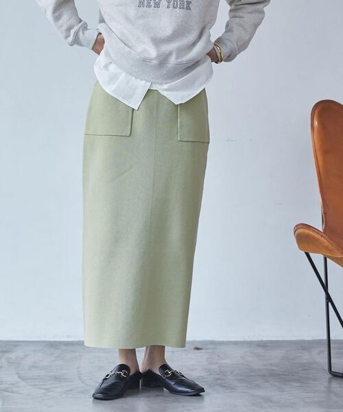coen（コーエン）の「ミラノリブナロースカート（WEB限定カラー）（スカート・レディース・オフホワイト/モカ/ライム/ブラック・M/L）」の18枚目の写真